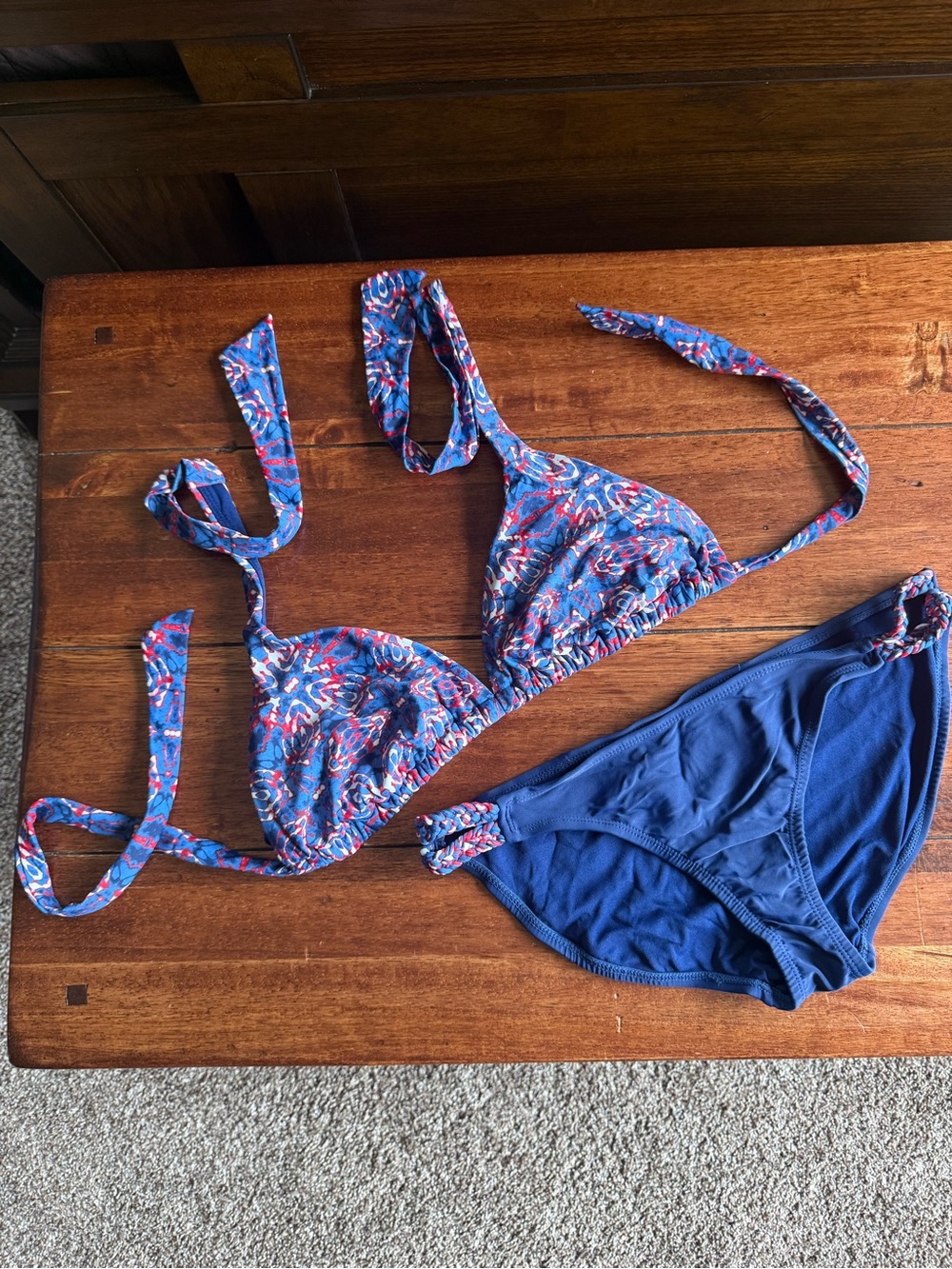 Converse Red White Navy Tie Dye Bikini Size Medium